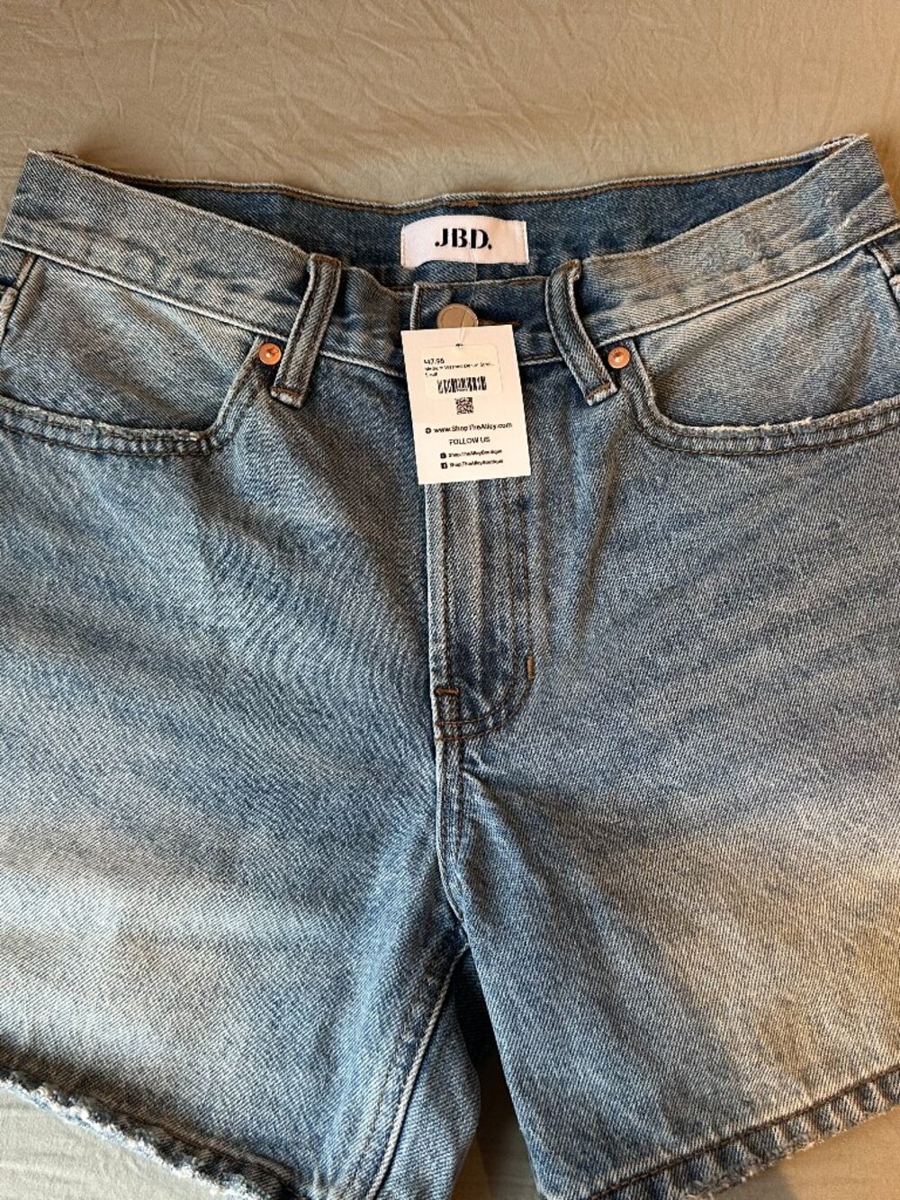 Just Black Light Blue High-Rise Denim Jean Shorts